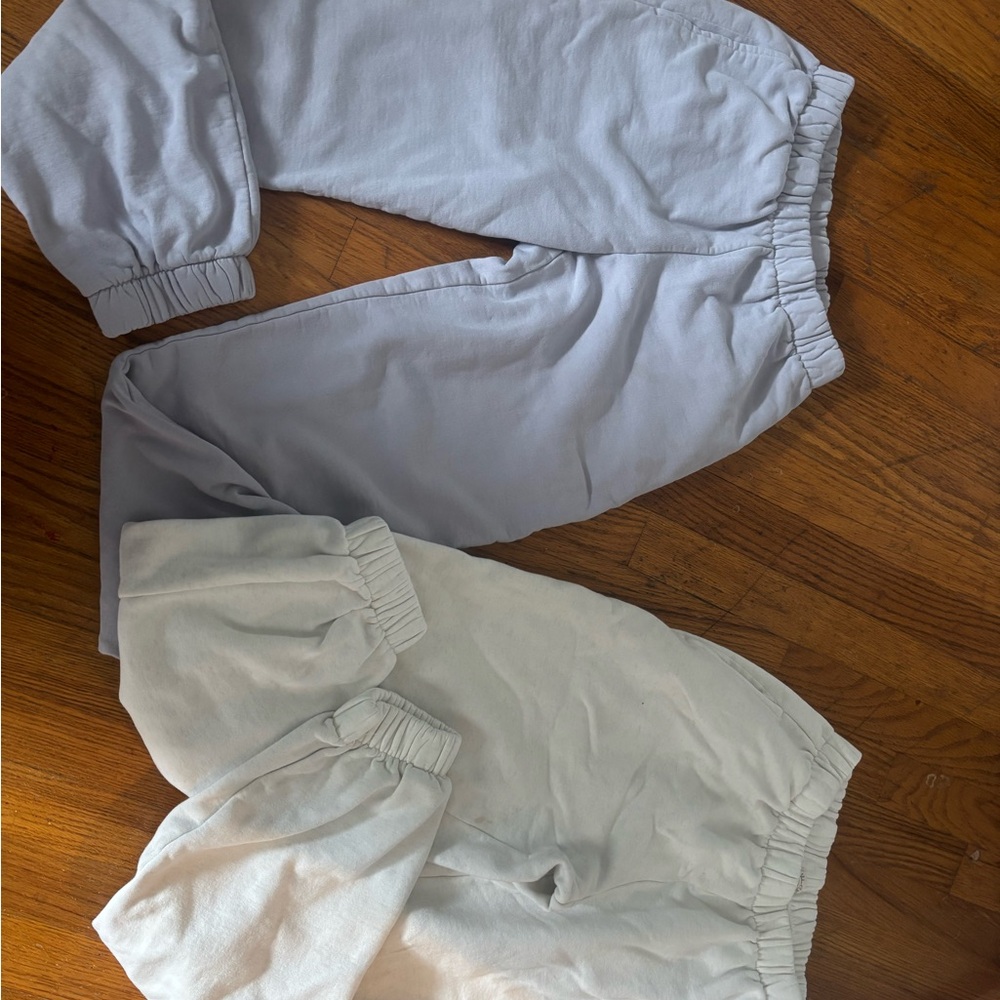 Light gray and light purple brandy sweats